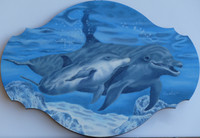 Delfini mamma e figlio